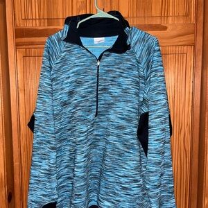 Columbia Women's Blue Black Space-Dye Half-Zip Pullover